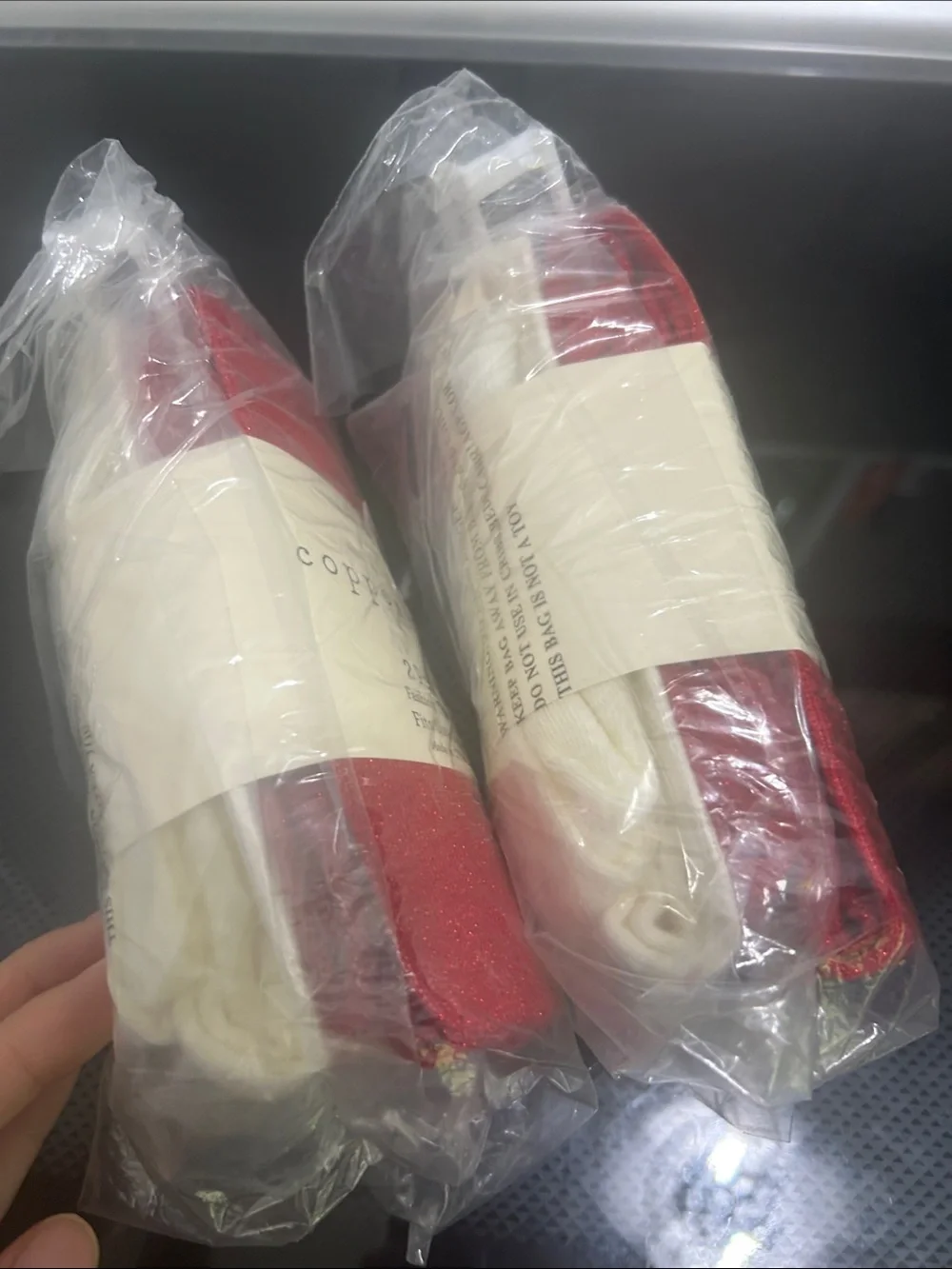 Twin girls matching identical set leggings tights size 2/4 xs sparkle red ivory